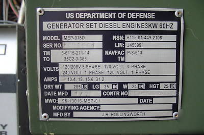 Yanmar 3 kw diesel generator military 3KW 