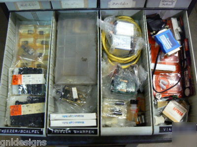 16 drawer cabinet full of electronic parts & components