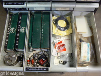16 drawer cabinet full of electronic parts & components