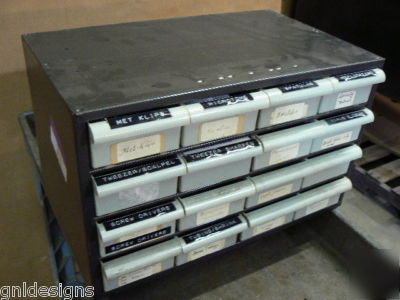 16 drawer cabinet full of electronic parts & components