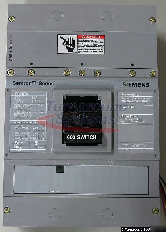 New siemens HLXD63S600A mc switch, 600 amp, 65 kair, 