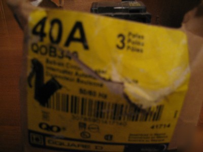New square d QOB340 40A 3 pole circuit breaker 