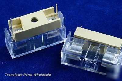 Pkg 25,panel mount pcb fuse holder case w cover 5X20MM