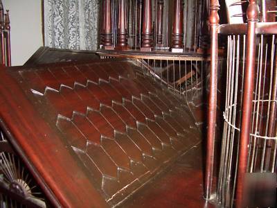 *huge carved solid mahogany birdcage aviary mansion* 
