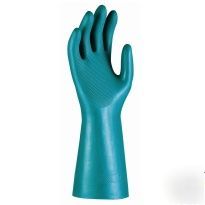14MIL unlined green chemical resistant nitrile gloves