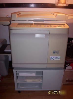 Risograph rc 6300 duplicator copier w/ supplies & cart
