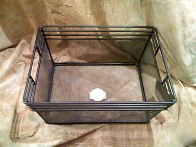 Urban modern black mesh desktop tray basket bin - small