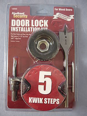 New kwikset door lock installation kit 130WD wood doors