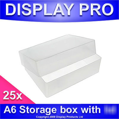 25 x A6 plastic storage boxes office part containers