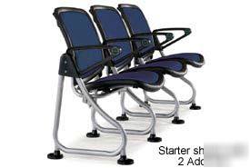 Modular reception seating add-on seat navy