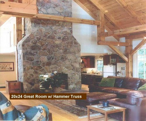 20X30 pine timber frame post & beam home hand crafted