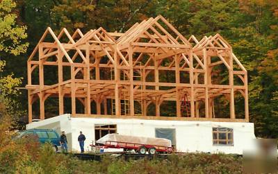 20X30 pine timber frame post & beam home hand crafted