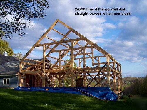 20X30 pine timber frame post & beam home hand crafted