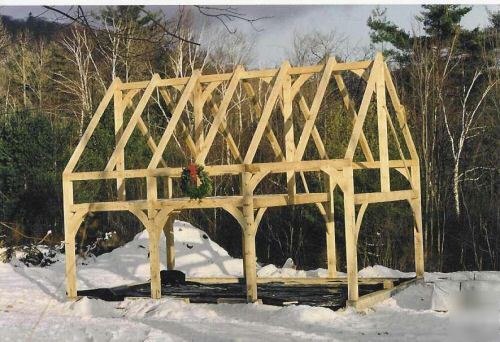 20X30 pine timber frame post & beam home hand crafted