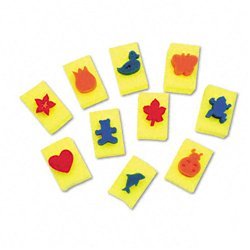 New sponge stamps, integrated handle, 10 stamps 9089
