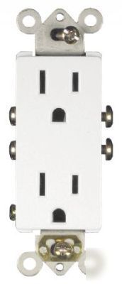 15A 250V industrial grade decorative receptacle, white 