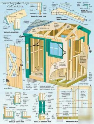 Wood garden sheds 25+ detailed plans cd, print & build