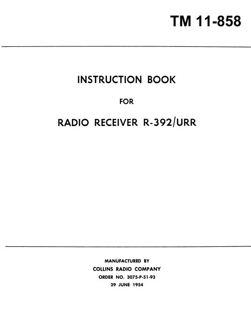 Collins R392 service manuals