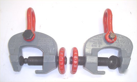 Lot 2 merrill adjustable cam plate clamp 3 ton lift