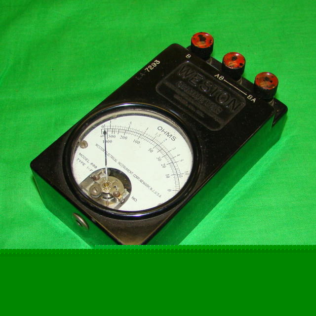 Vintage weston ohmmeter la-7293 bakelite test equipment