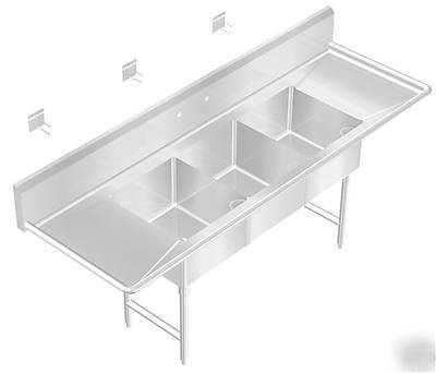 Sink 3 compartment nsf approved heavy duty 16GA, m size