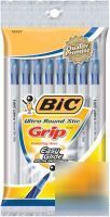 4 packs bic ultra round stic grip ball pens 8/pk-blue 