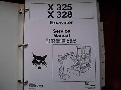 Bobcat x 325 328 excavator service repair manual