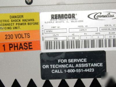 Remcor cornelius ch CH551A dual fusing head chiller