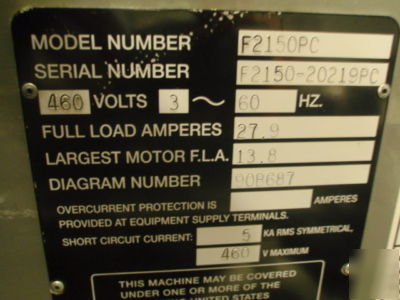 7566 marvel 2150A-PC60 cnc auto indexing bandsaw