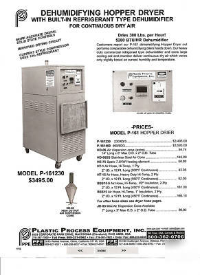 Plastic process equipment dehumidifier hopper dryer