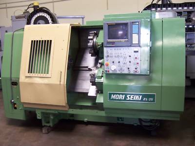 1990 mori seiki zl- 25 cnc twin turret turning center 
