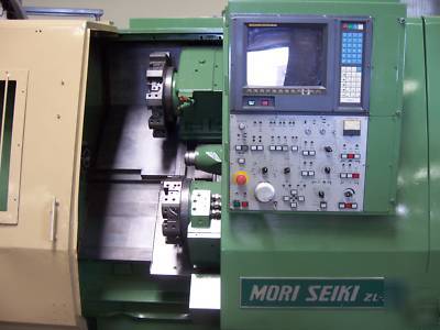 1990 mori seiki zl- 25 cnc twin turret turning center 