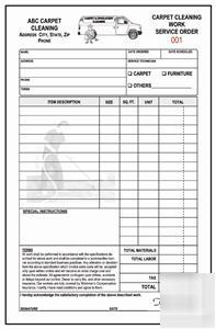 Carpet cleaning work order - brochure - business card