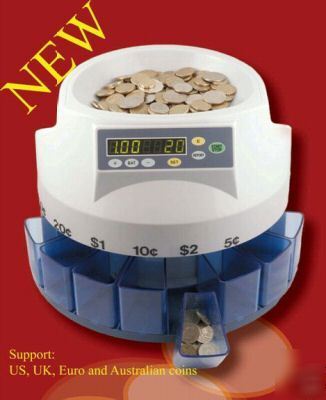 Coin counter sorter machine - note vending money scale