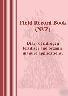 Field record book (nvz) fertiliser & manure application