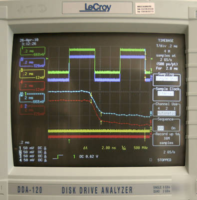 Lecroy 4 ch 1GHZ digital oscilloscope w/ probes, 8 gs/s