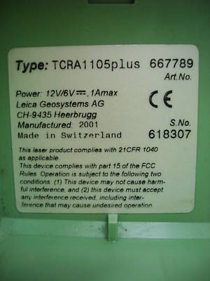 Leica TCRA1105PLUS robitic total station