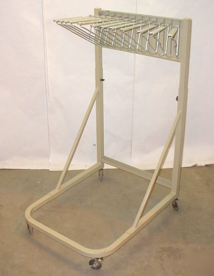 Safco mobile blueprint rack engineering stand 12 racks 