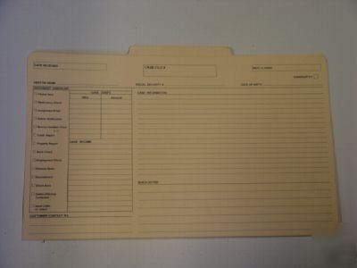 Judgment recovery case file folder custom made 100