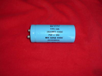 Motorola 19,000 uf 40 volt dc electrolytic capacitor 