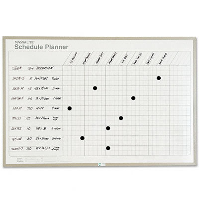 Schedule planning board porcelain-on-steel 48 x 36 gray