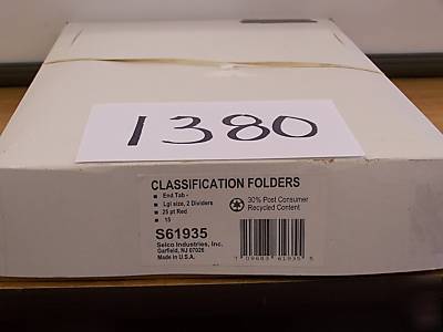 15-pressboard end tab classification folders,lgl,S61935
