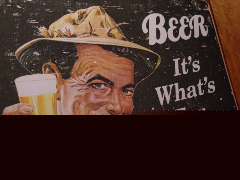 Beer - it's what's for dinner retro vintage bar pub tin