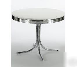 Chrome retro dining table pvc top matching chairs avail