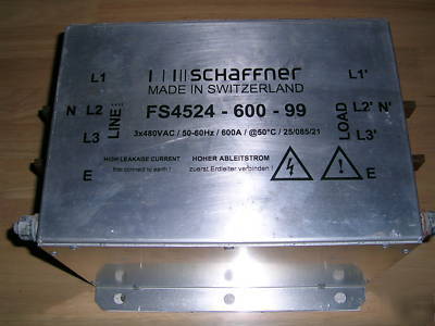 New unused schaffner 600A 480V 3P+n emi (emc) filter