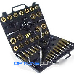 45 pcs jumbo sae titanium coated tap and die set case