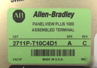 Allen bradley 2711P-T10C4D1 /a 2711PT10C4D1