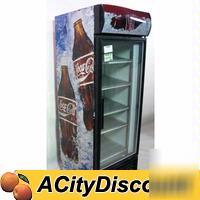 Glass door merchandiser display cooler w/ coke logo