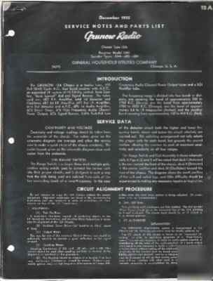 Grunow radio manual megohmmeter 487A department of navy