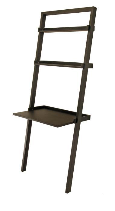 Home office leaning writing desk with 2 shelves, table